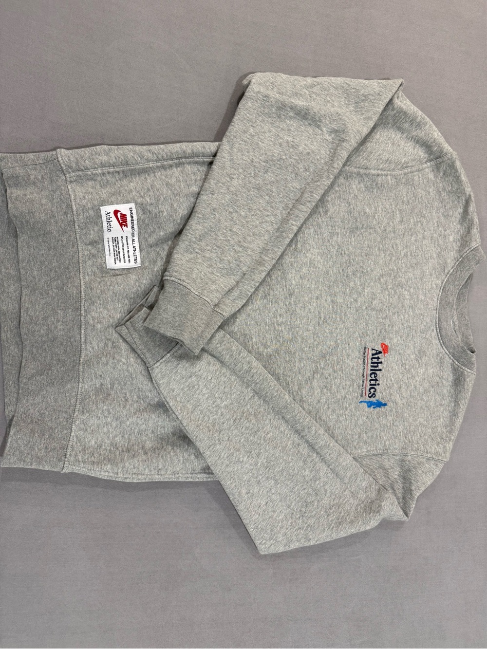 Nike Grey Crewneck Sweatshirt with Athletics Logo